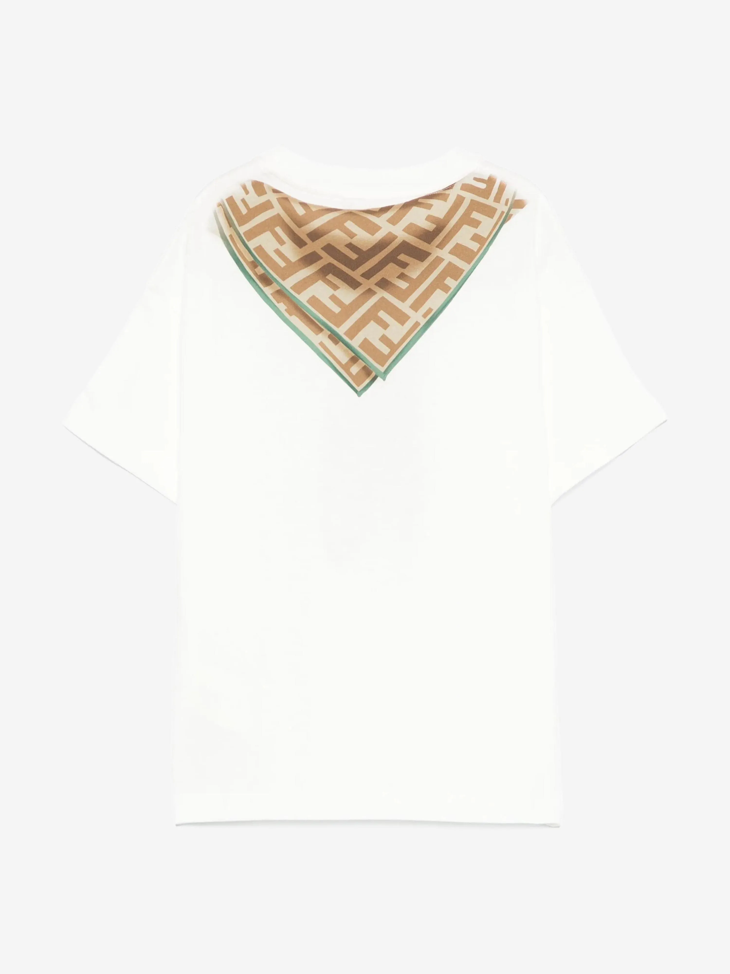 Kinder-Schalprint T-Shirt in Weiß