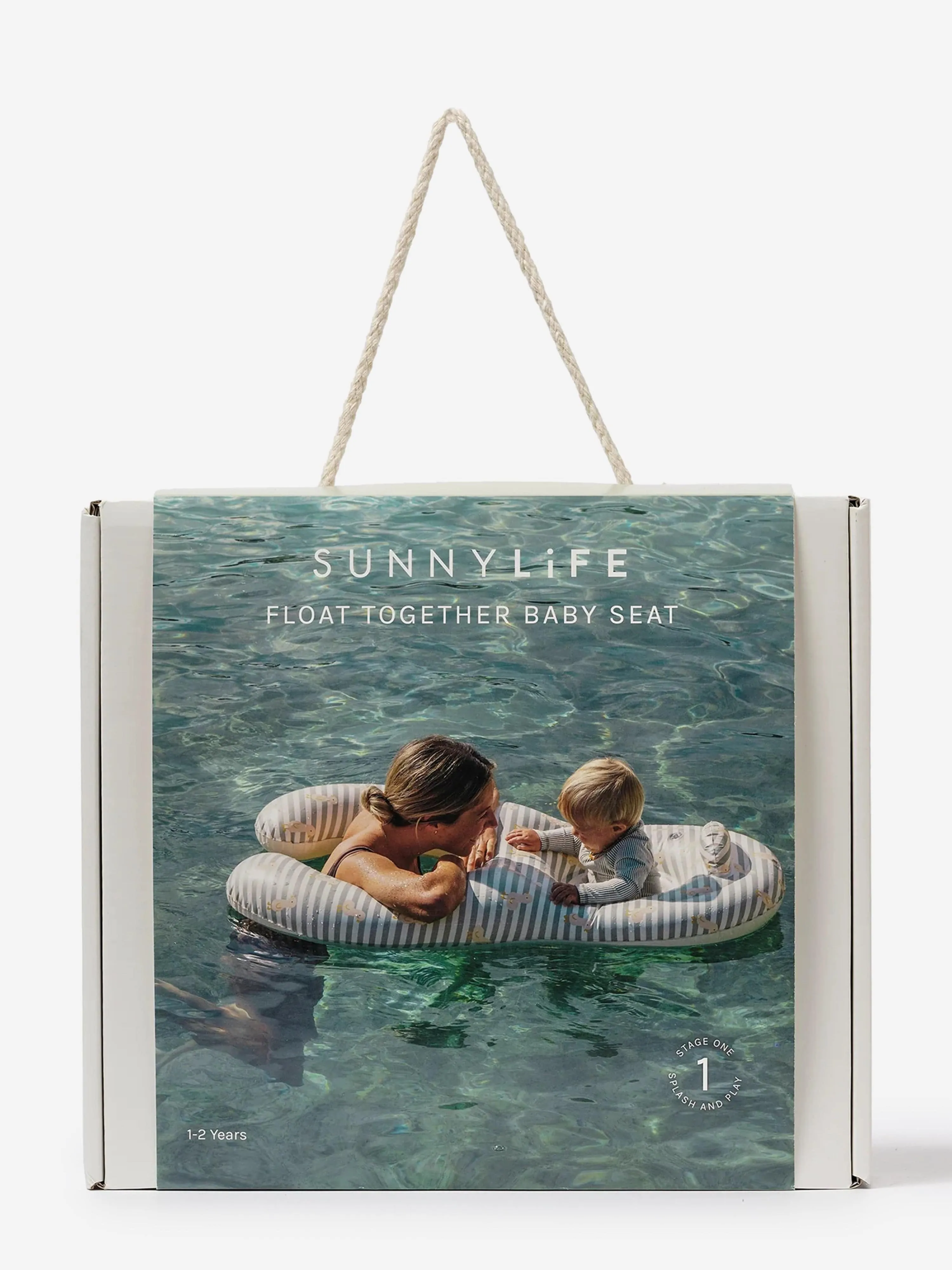 Kinder gestreifter Schwimmring mit Babysitz EU Ente in Grün (110cm)