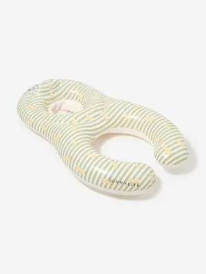 Kinder gestreifter Schwimmring mit Babysitz EU Ente in Grün (110cm)