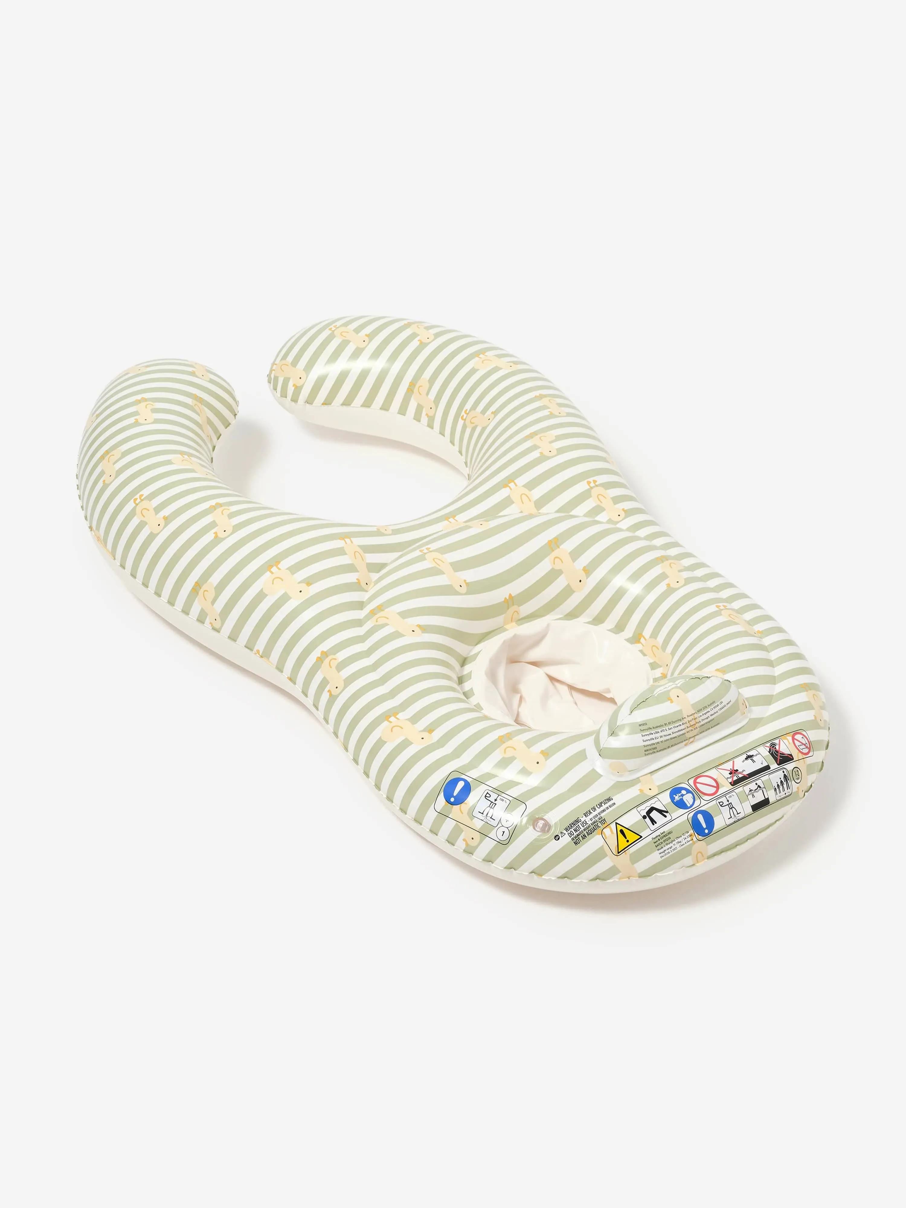 Kinder gestreifter Schwimmring mit Babysitz EU Ente in Grün (110cm)