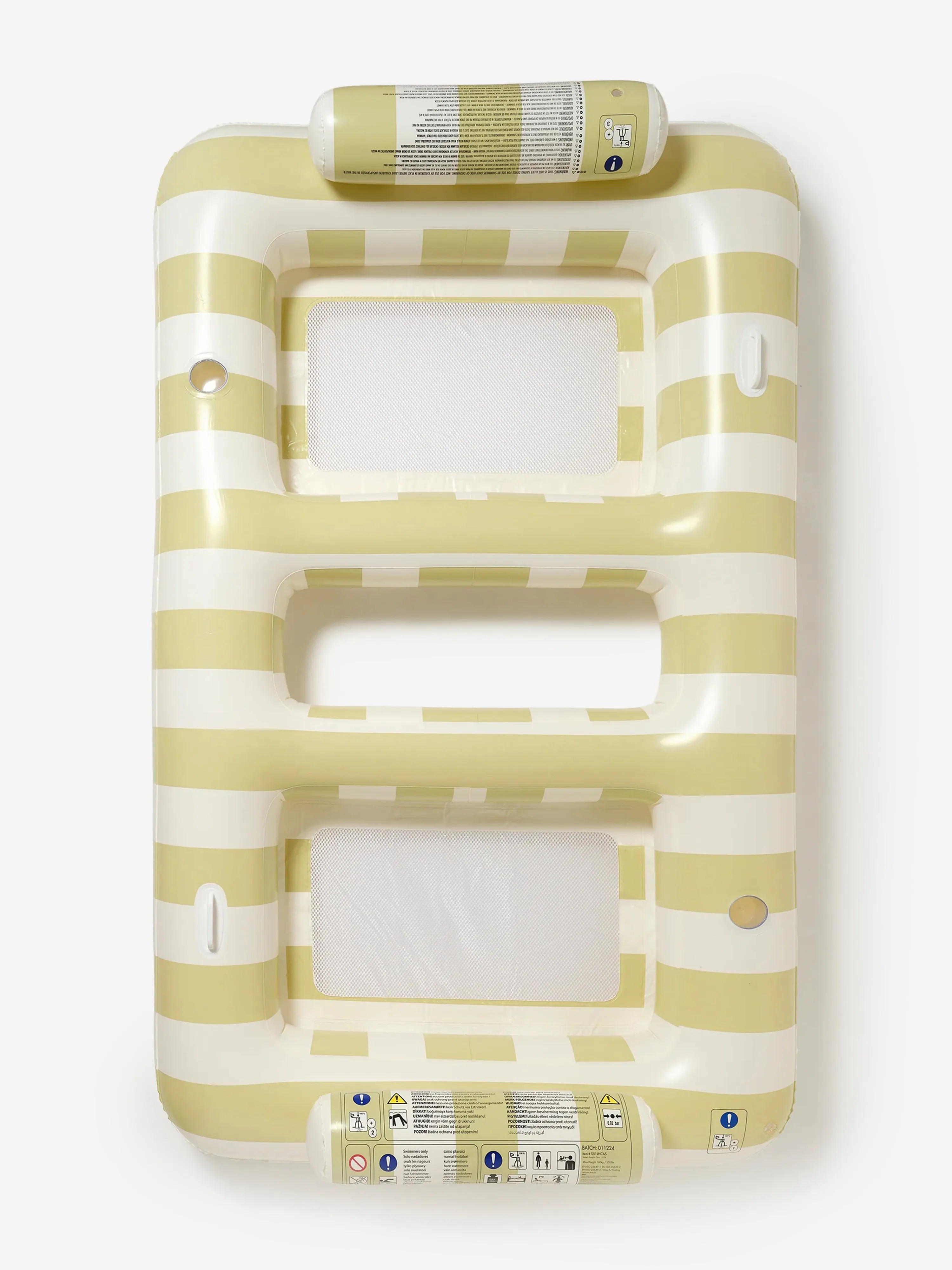 Kinder Gestreifte Doppel Hängematte Casa in Beige (220cm)