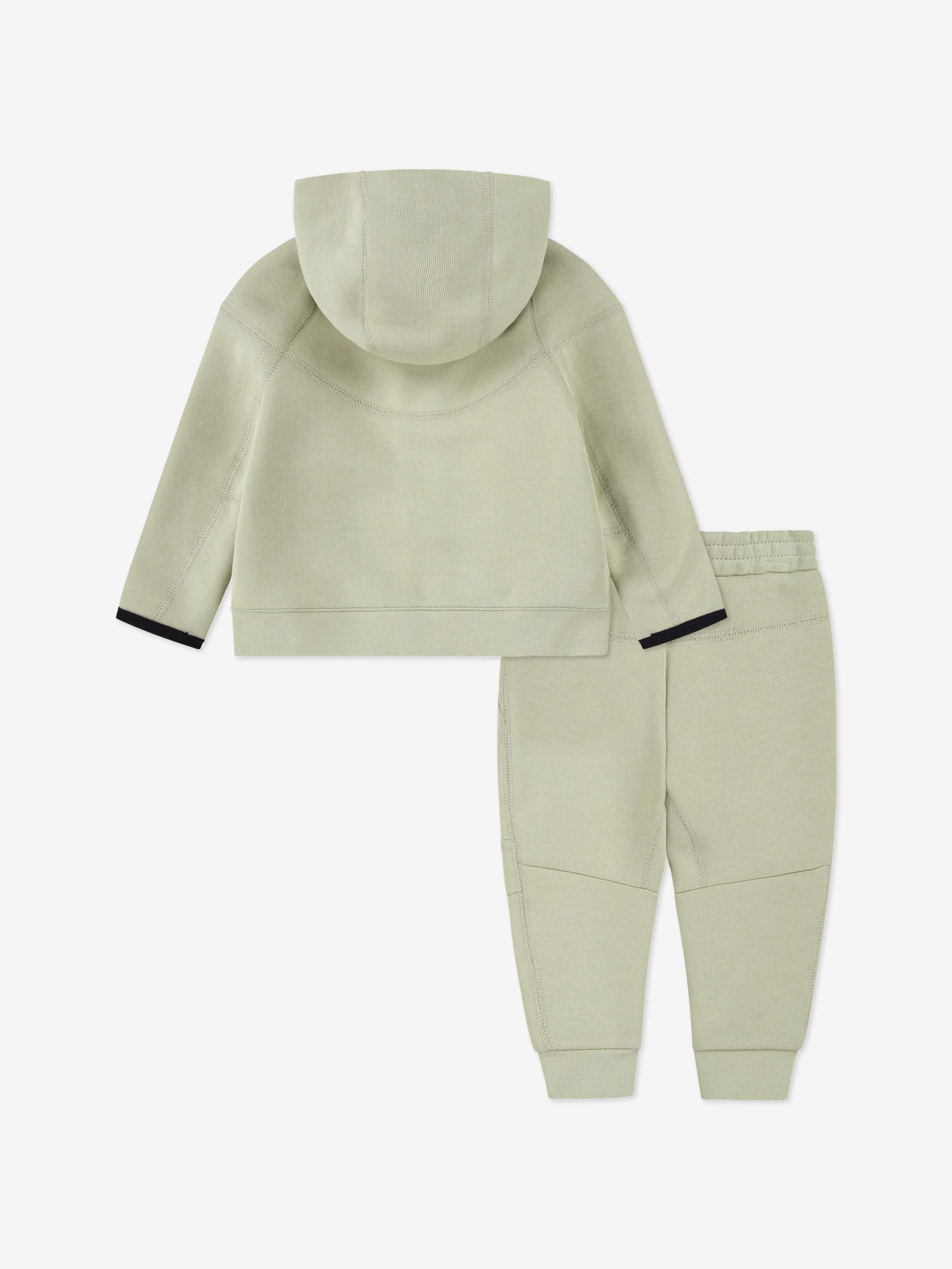 Kids Tech Fleece Kapuzen-Jacke mit Reißverschluss und Jogginghose in Grün