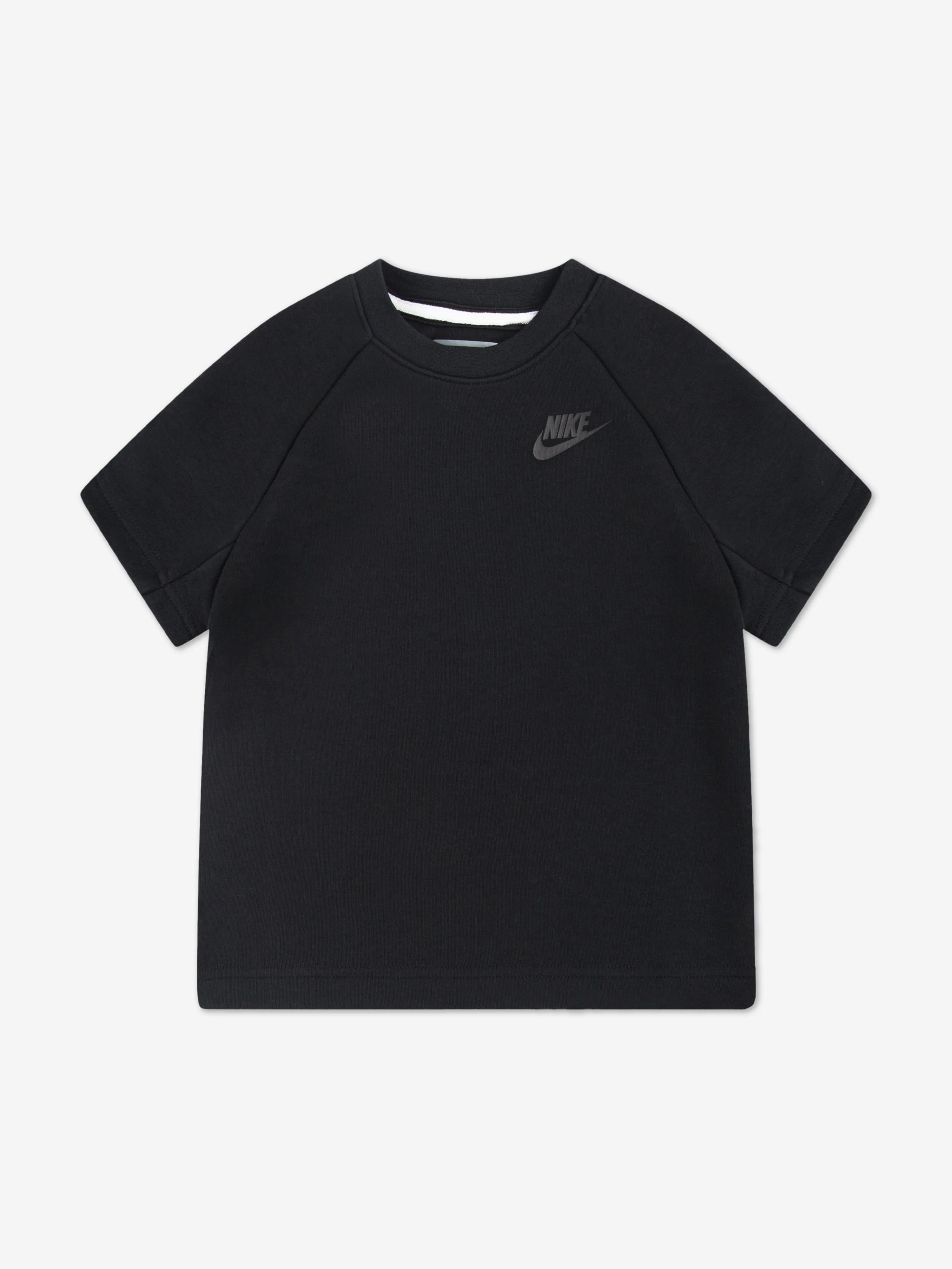 Kids Tech Fleece T-Shirt und Shorts Set in Schwarz