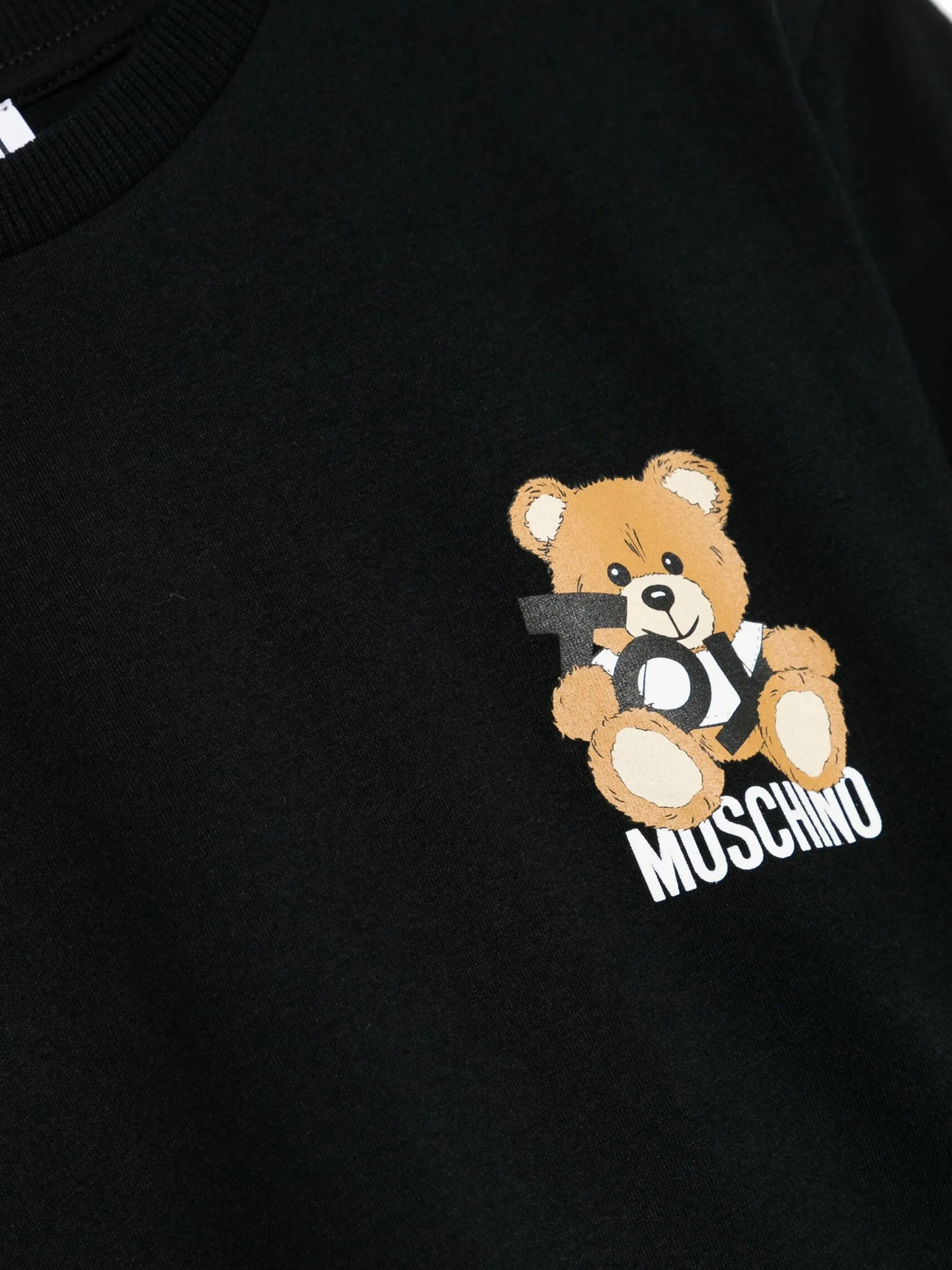 Kinder-Teddybär-Logo-T-Shirt in Schwarz