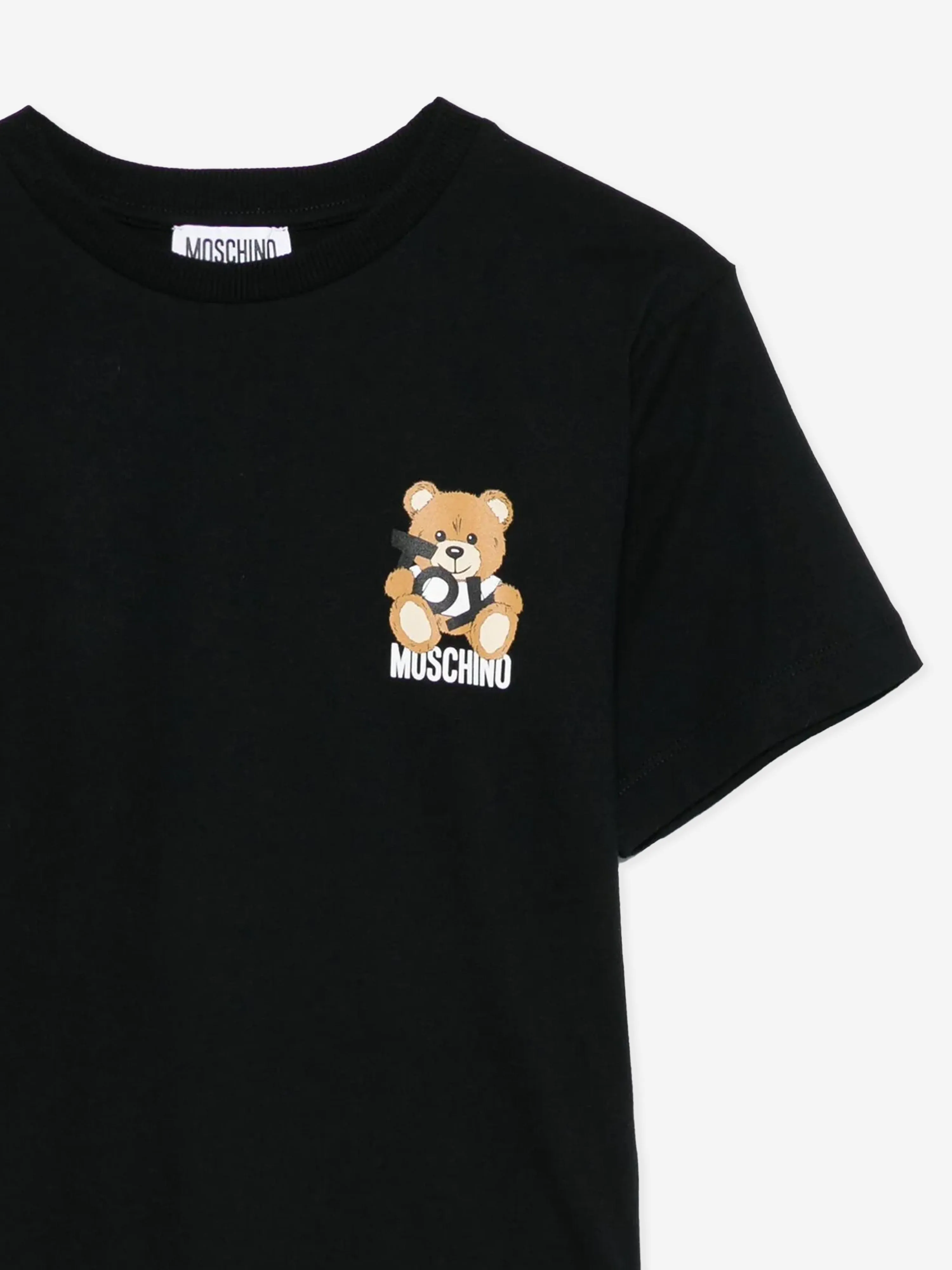 Kinder-Teddybär-Logo-T-Shirt in Schwarz