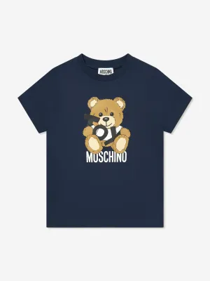 Kinder-Teddybär-Logo-T-Shirt in Marineblau