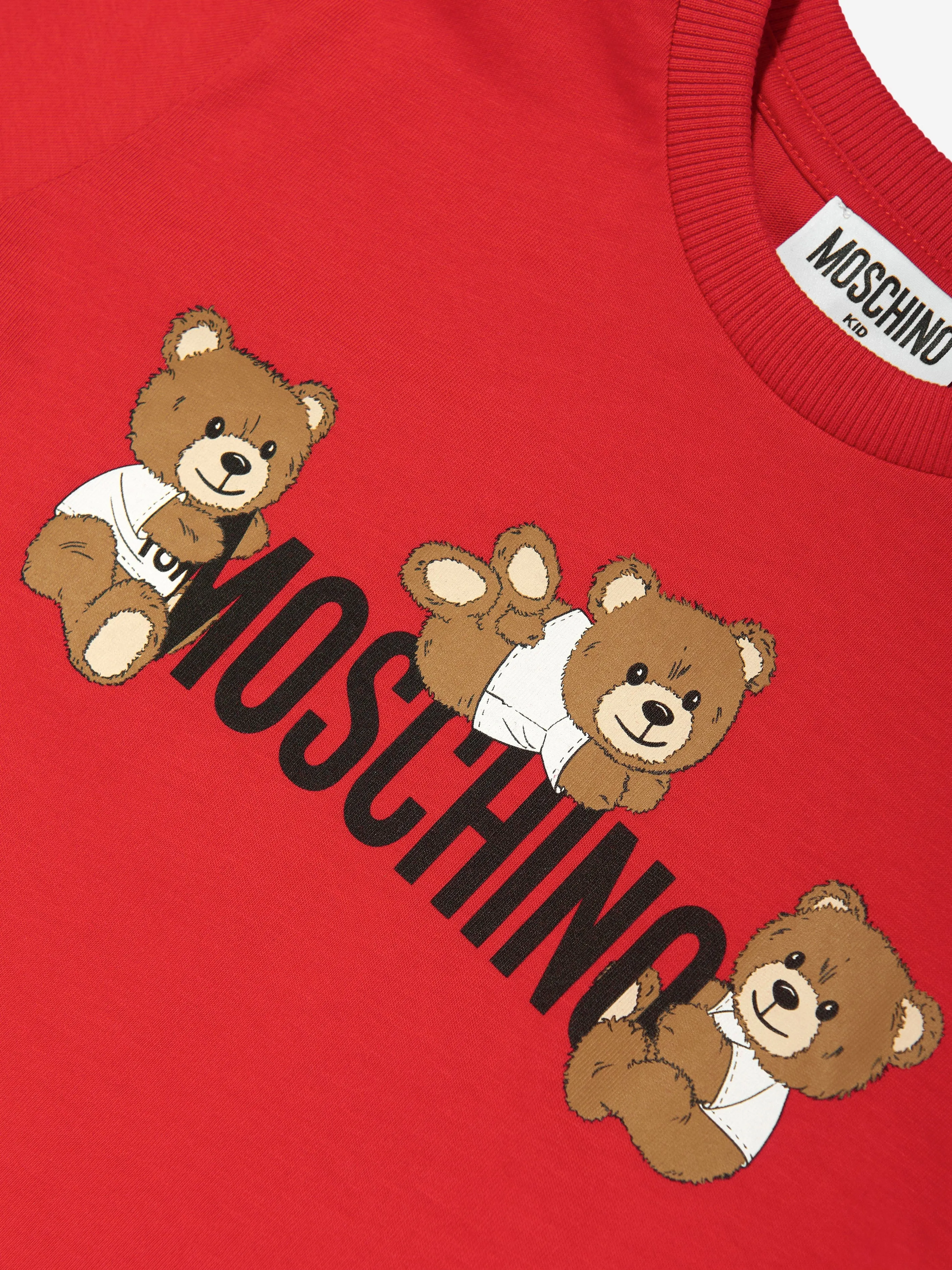 Kinder-Teddybär-Logo-T-Shirt in Rot