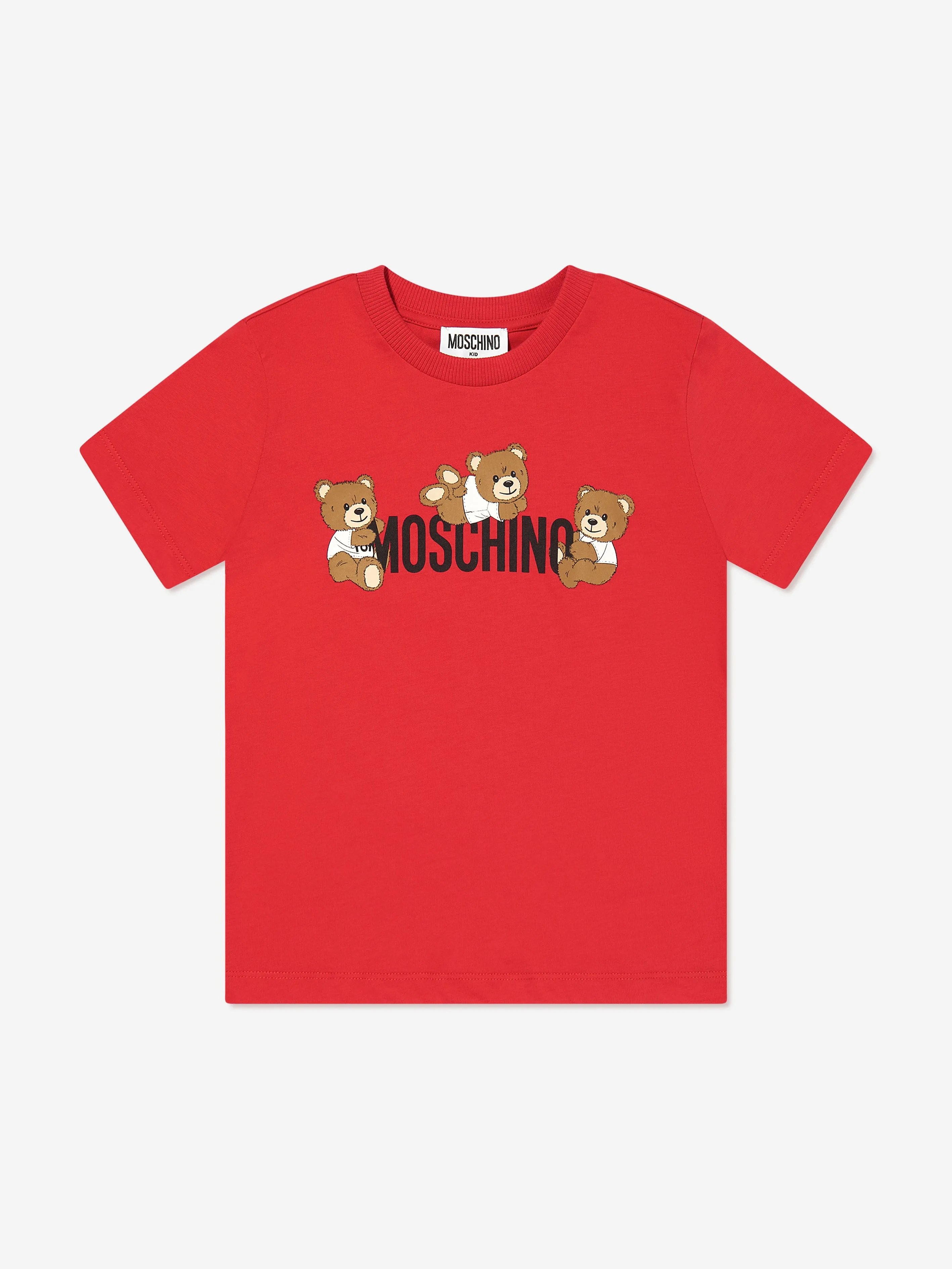 Kinder-Teddybär-Logo-T-Shirt in Rot