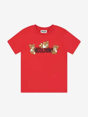 Kinder-Teddybär-Logo-T-Shirt in Rot
