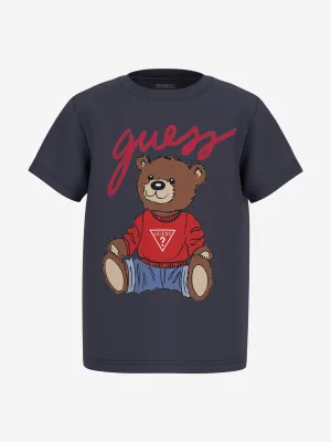 Kinder Teddybär T-Shirt in Marineblau
