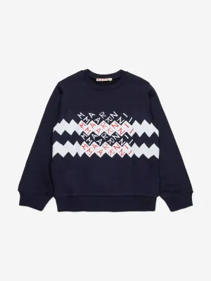 Kids Zickzack-Logo Sweatshirt in Marineblau