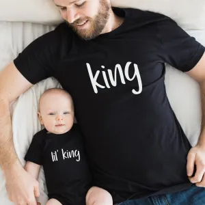 King & Lil' King Matching T-Shirt/Bodysuit daddy outfits clearance