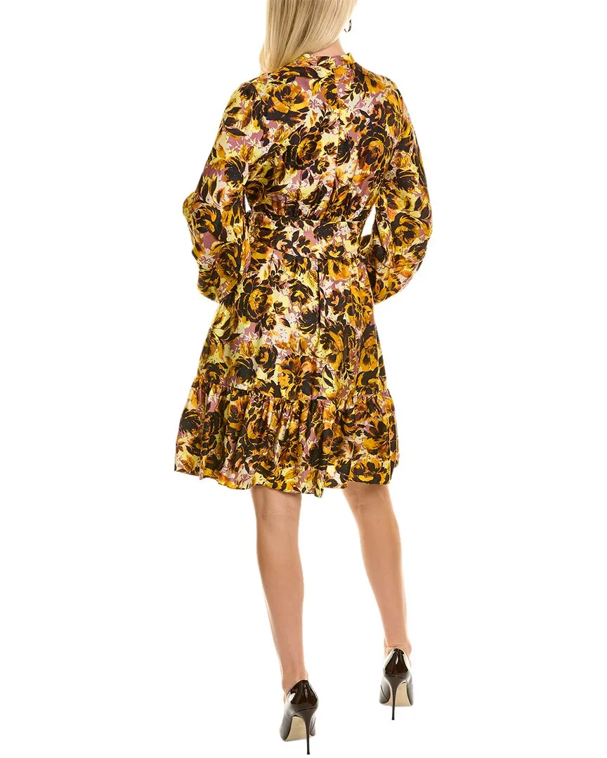Kobi Halperin womens  Georgie Silk Midi Dress, S, Brown