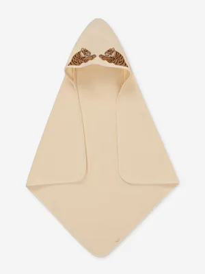 Konges Sløjd Kids Bestickter Tiger Frotteehandtuch in Beige
