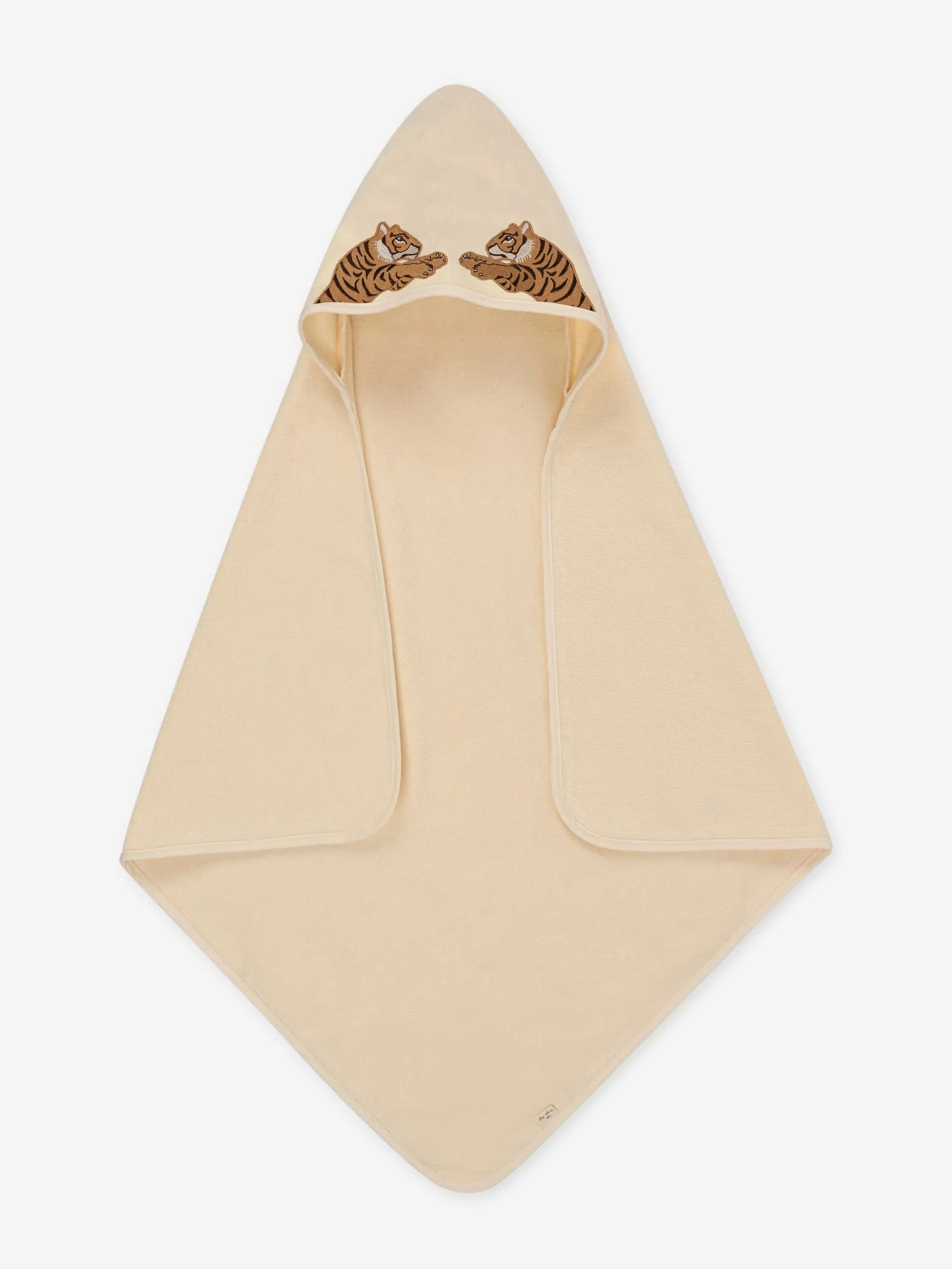 Konges Sløjd Kids Bestickter Tiger Frotteehandtuch in Beige