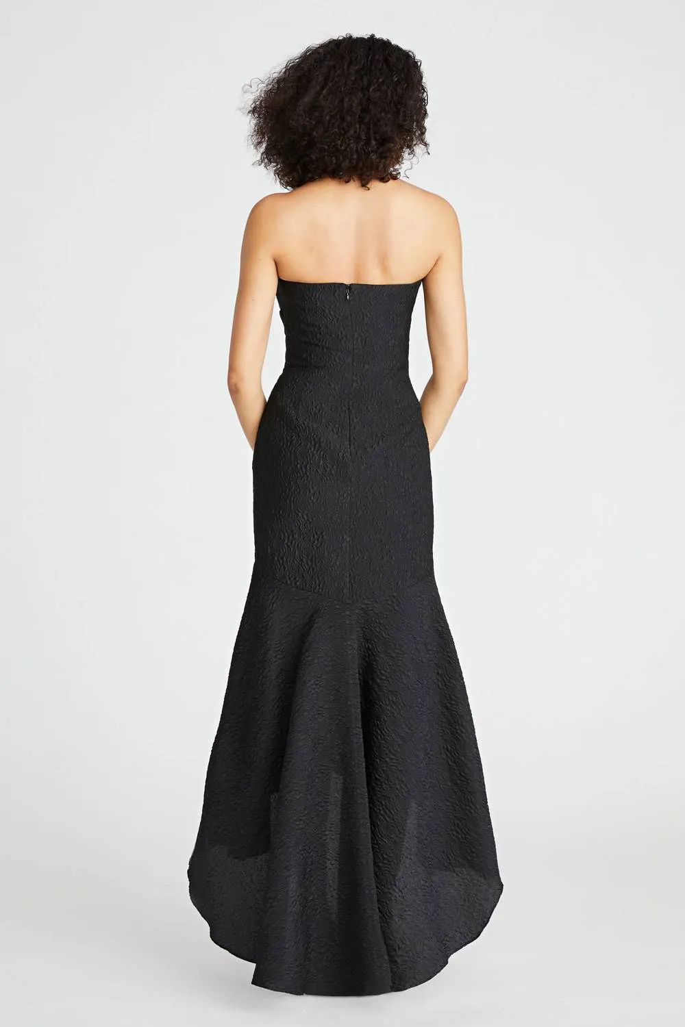 Lana Fit And Flare Strapless Gown In Black