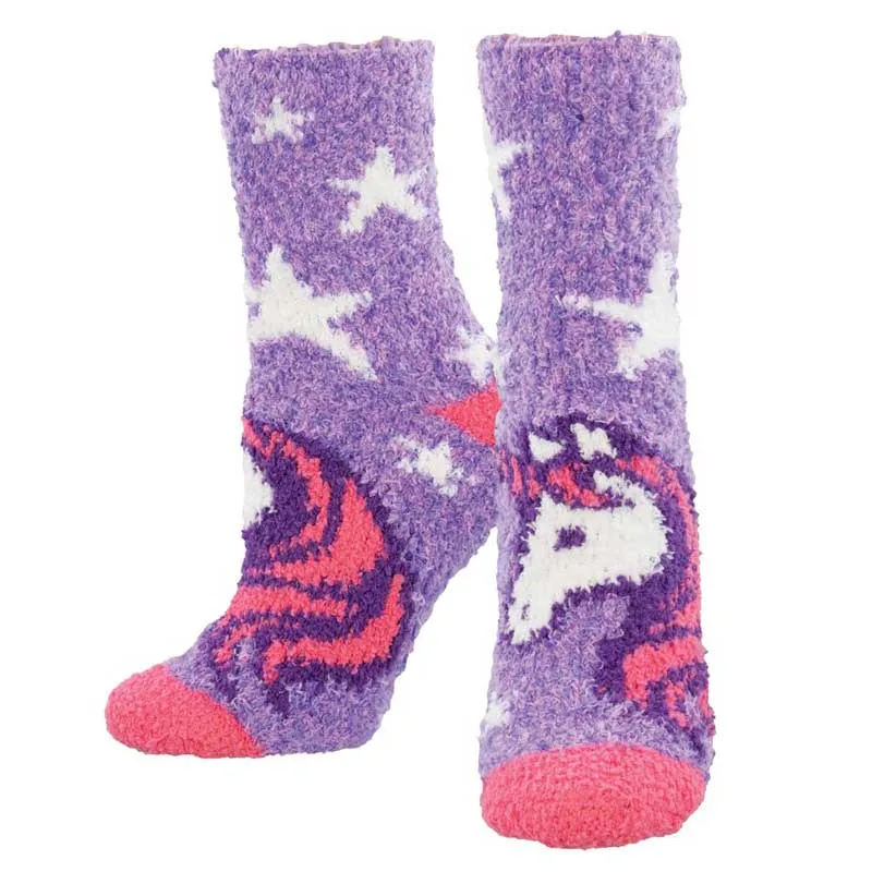 Shop Discount Large Assortment 'Unicorn Dreams' Printed Plush Women's Socks ,Enjoy Big Discount , free shipping worldwide, reasonable price for you.