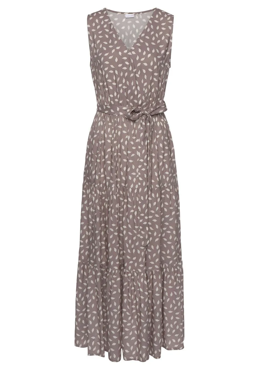LASCANA Women's Tiered Slit Maxi Dress