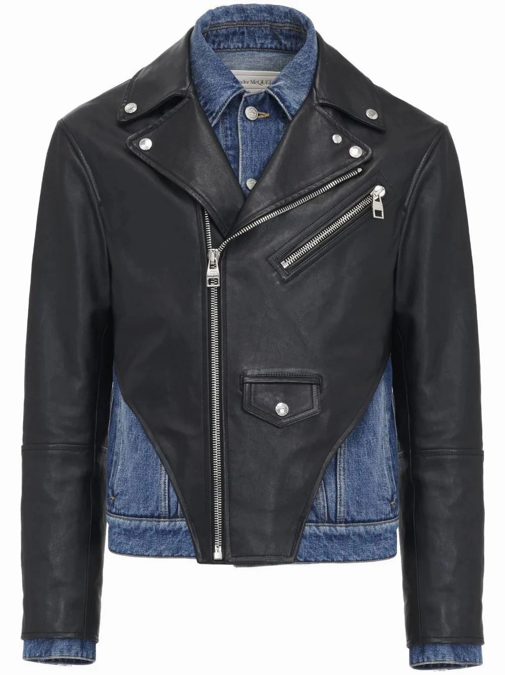 Leather Panelled Denim Jacket winter jackets clearance