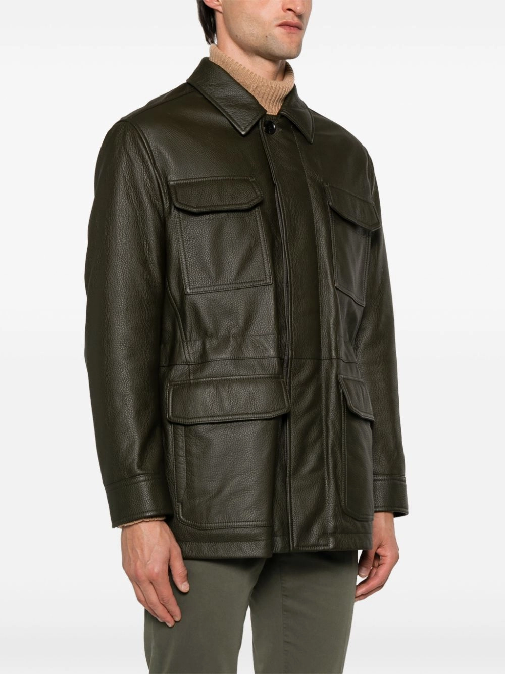 Leather Sahariana Jacket