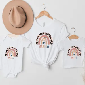 Leopard Rainbow Mama & Mini Matching T-Shirts/Bodysuit discount mum dresses
