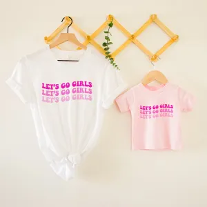 Let's Go Girls Matching T-Shirts baby bump outfits discount