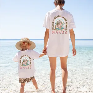 Lifes A Beach & Making Waves Back Logo Matching T-Shirts maternity dresses promo