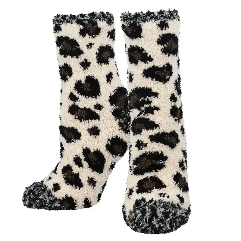 Best Deal Limit Offer 'Fuzzy Leopard' Printed Plush Women's Socks ,68%-85%OFF Cheap For Sale , get 74% discount, top quality and cheapest price.