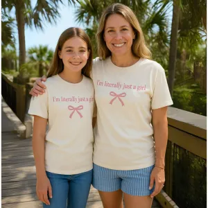 (Literally) Just A Girl Coquette Matching Tees White maternity leggings online
