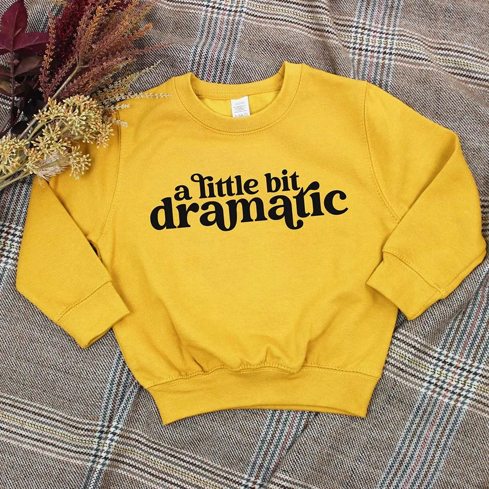 Little Bit Dramatic Kids Mustard Sweatshirt girls skirts clearance