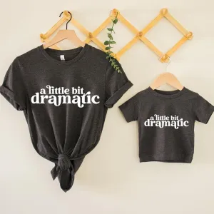 Little Bit Dramatic Mum & Kid Matching Charcoal T-Shirts maternity leggings online