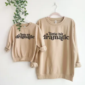 Little Bit Dramatic Mum & Kid Matching Desert Sand Sweatshirts breastfeeding tops cheap