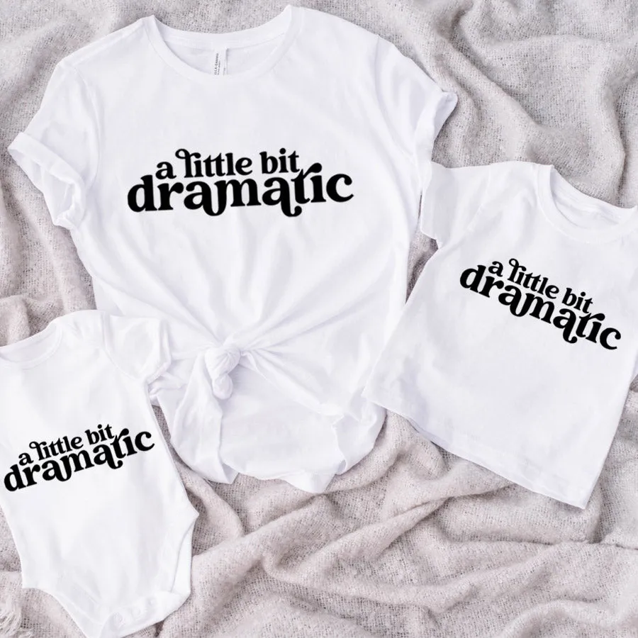Little Bit Dramatic Mum & Kid Matching White T-Shirt & Bodysuits maternity leggings online