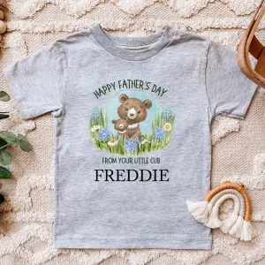 Little Cub- Personalised Name Fathers Day T-Shirt boys apparel promo code