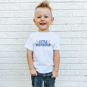 Little Destroyer Kids White T-Shirt boys apparel promo code