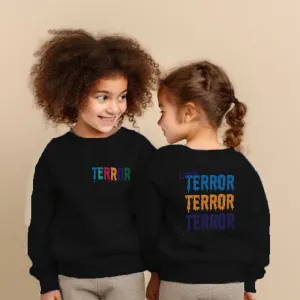 Little Terror Front and Back Graphic Kids Sweatshirts girls skirts clearance
