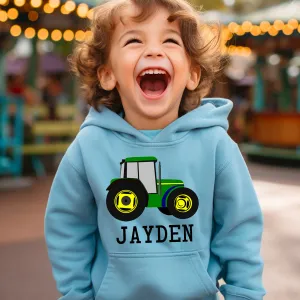 Little Tractor Logo Personalised Kids Hoodie boys fashion clearance