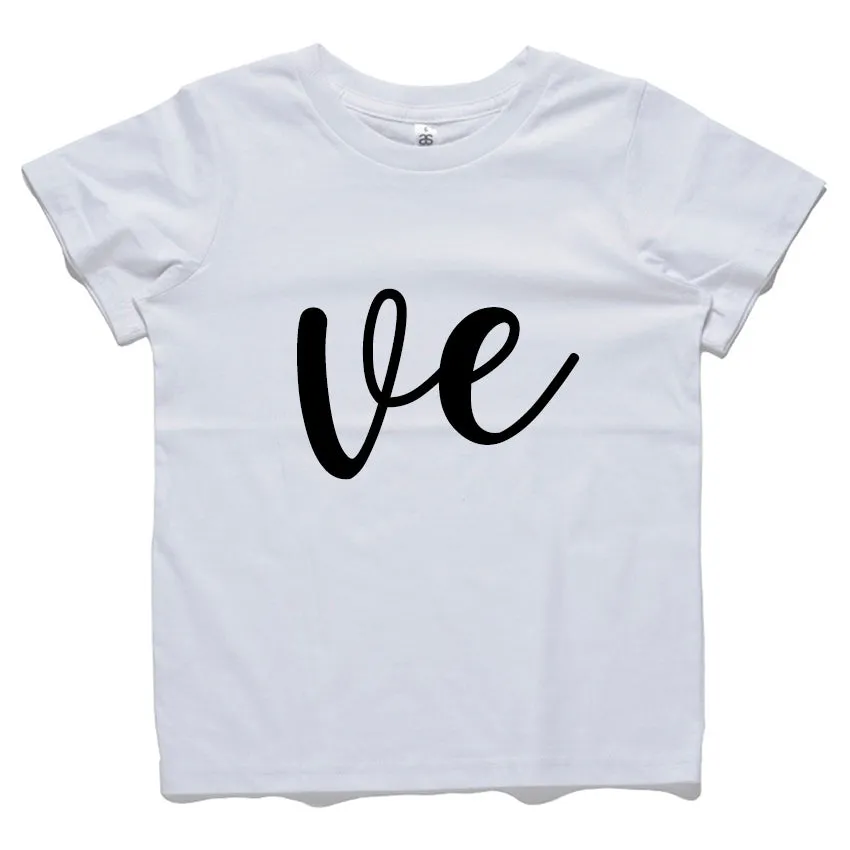 Lo-ve Split Slogan Matching T-Shirts (MRK X)