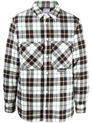 Logo Patch Plaid Shirt mens coats discount