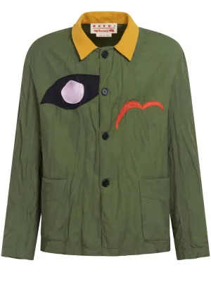 Logo-Patch Shirt Jacket winter jackets clearance