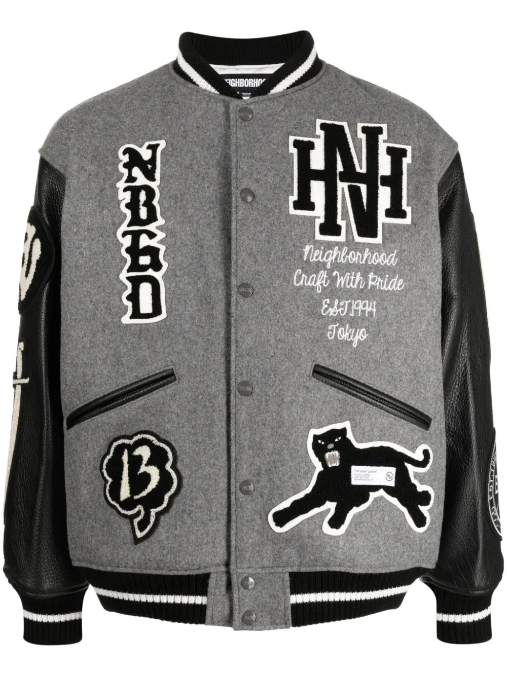 Logo-Patch Varsity Jacket winter jackets clearance