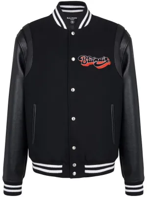 Logo-Patch Virgin Wool Bomber Jacket winter jackets clearance