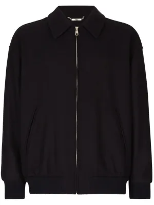 Logo-Plaque Zip-Up Bomber Jacket winter jackets clearance