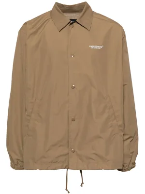 Logo-Print Shirt Jacket winter jackets clearance