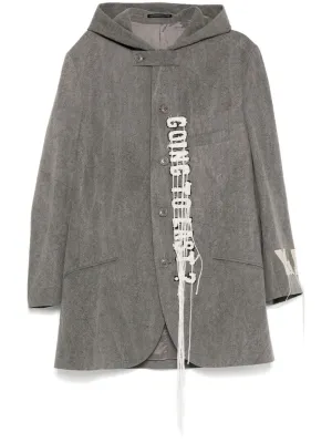 Logo-Print Wool Hooded Jacket winter jackets clearance