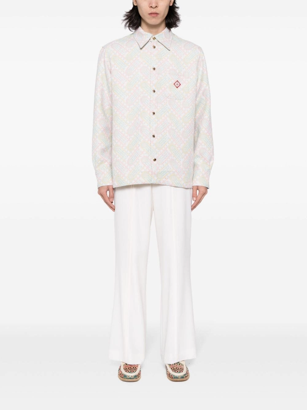 Logo-Appliqu Monogram-Jacquard Jacket