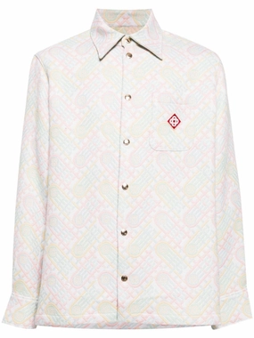 Logo-Appliqu Monogram-Jacquard Jacket winter jackets clearance