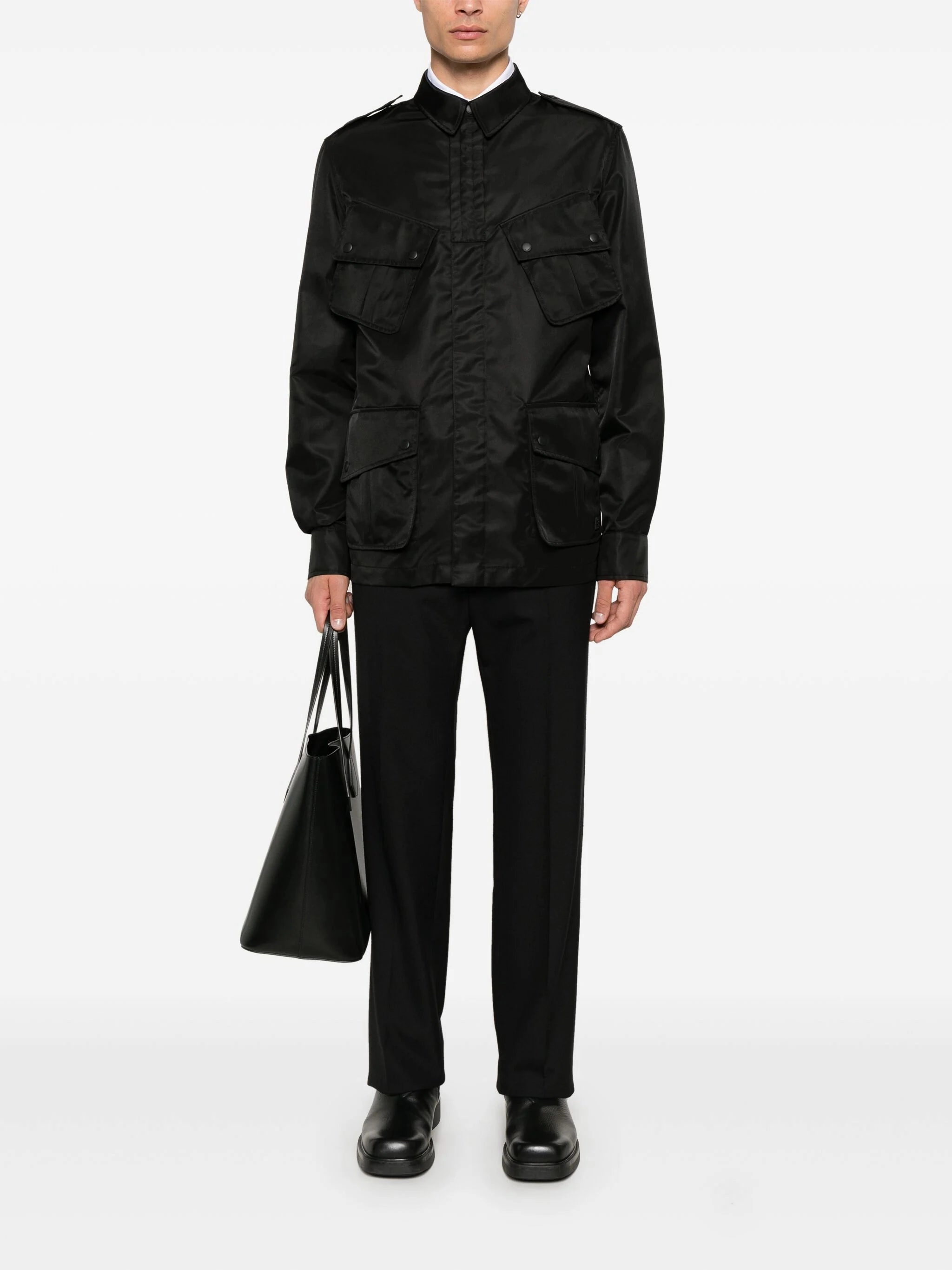Logo-Appliqu Shirt Jacket