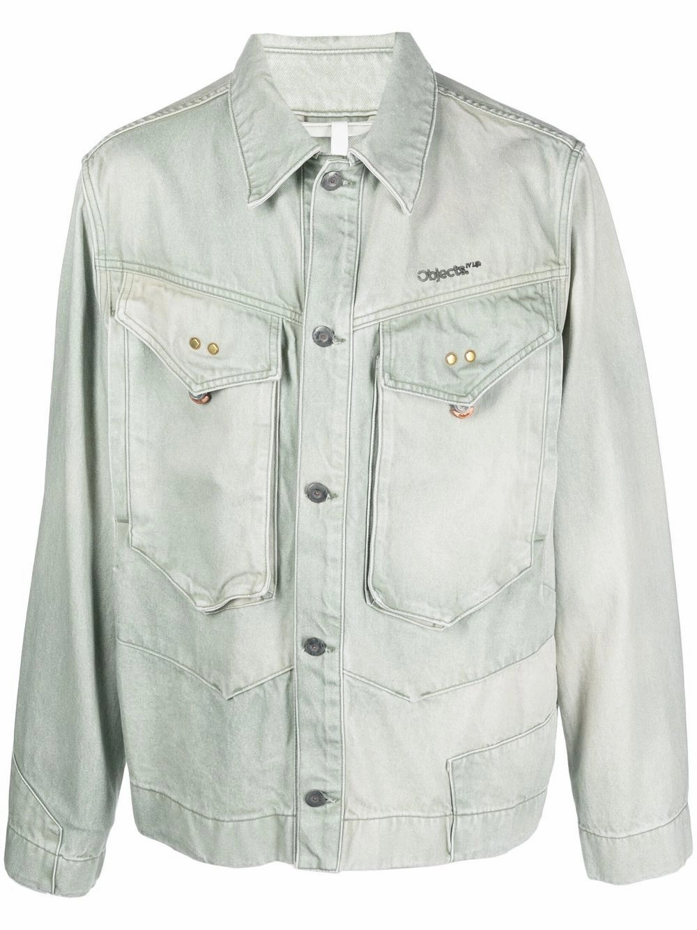 Logo-Embroidered Denim Jacket winter jackets clearance
