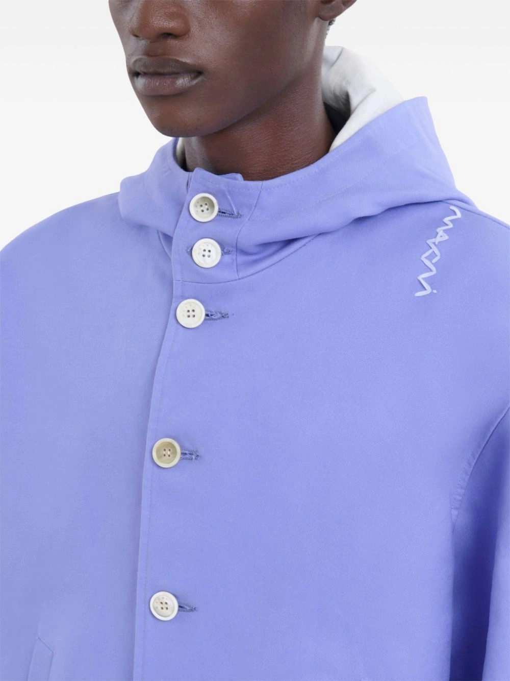 Logo-Embroidered Hooded Jacket